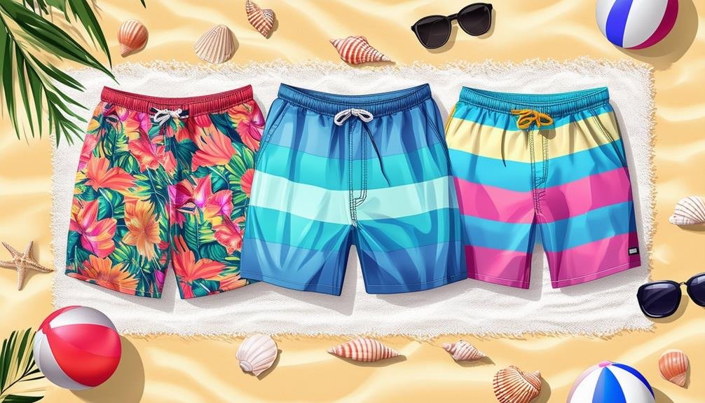 beach ready swim trunks